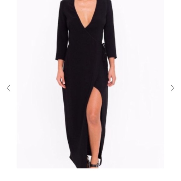 american apparel black wrap dress Black Anniversary Belted Wrap Dress main image 0
